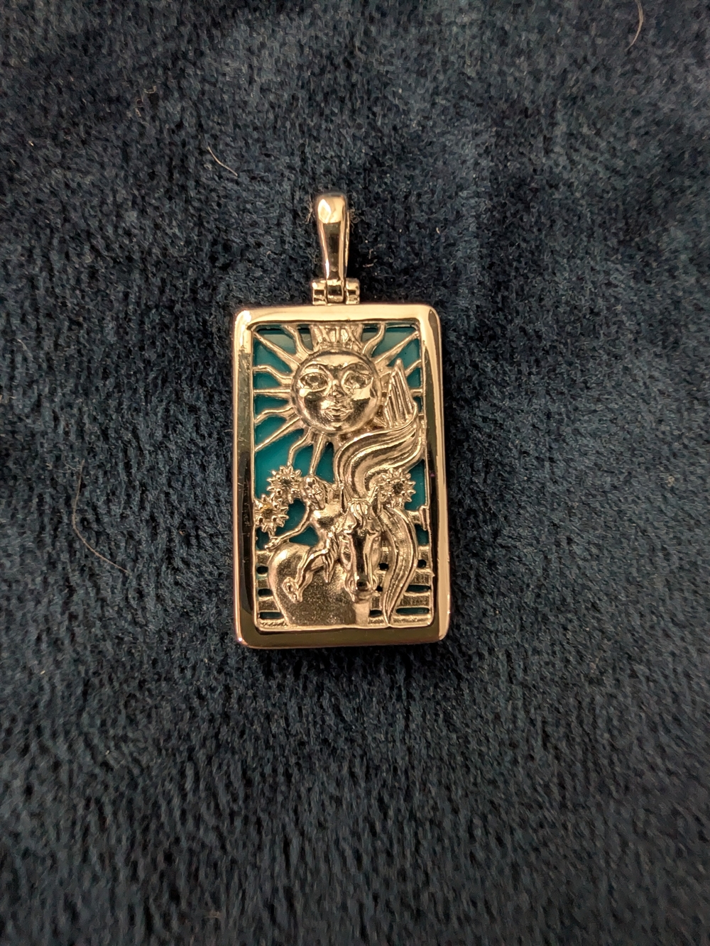 Awe Tarot Sun Sterling Silver & Turquoise Pendant